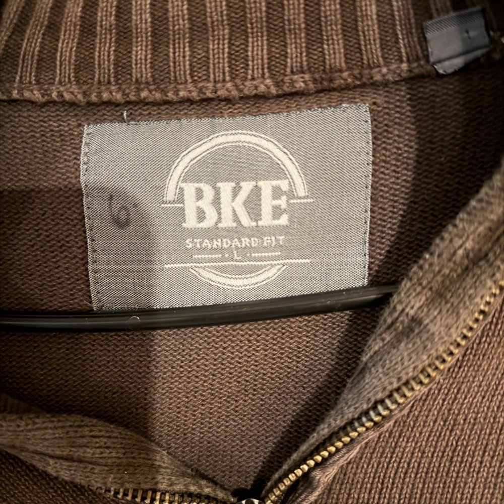 BKE Contour Pullover Mens L Brown Heavy Knit Corduroy Shoulder Gorpcore Hiking - Picture 3 of 3
